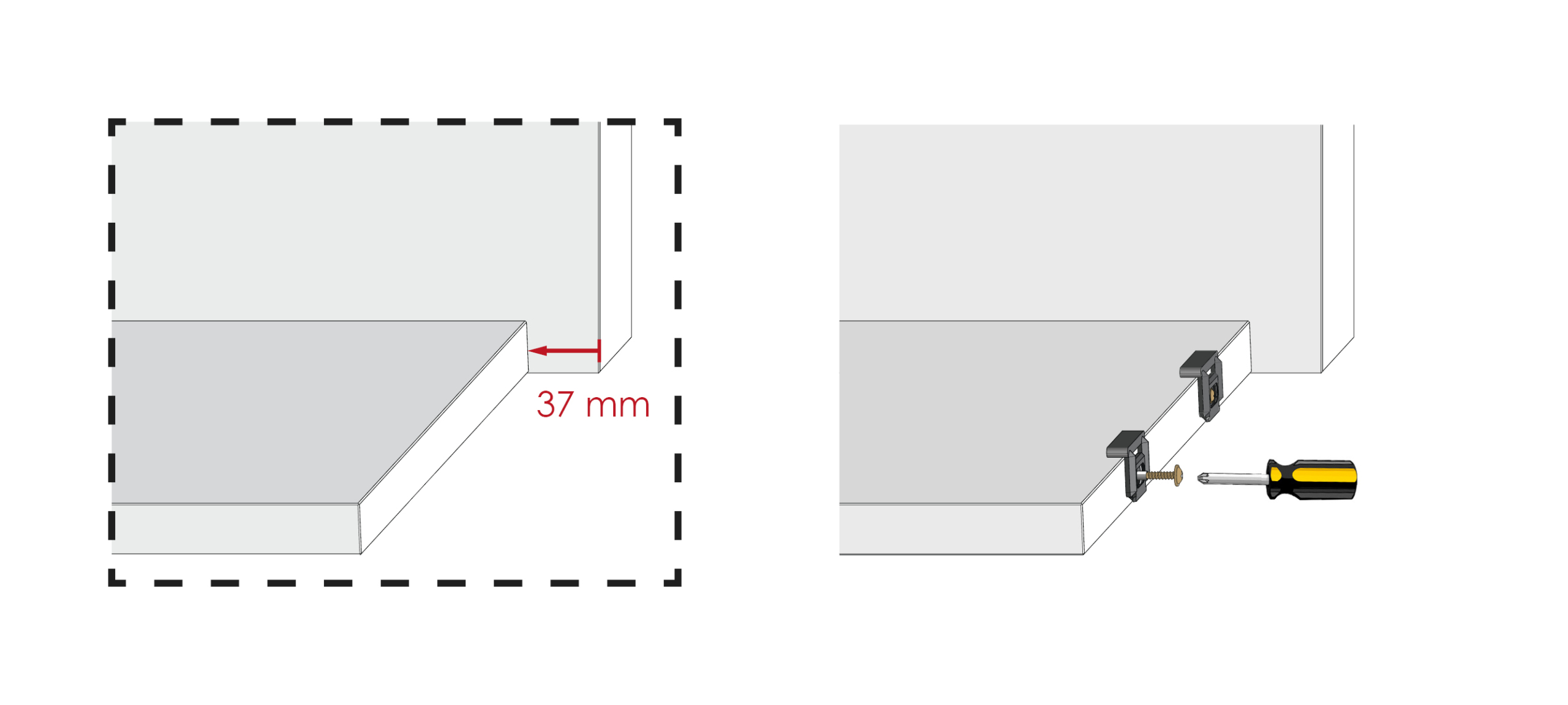 Gola mueble alto LED instalación 01